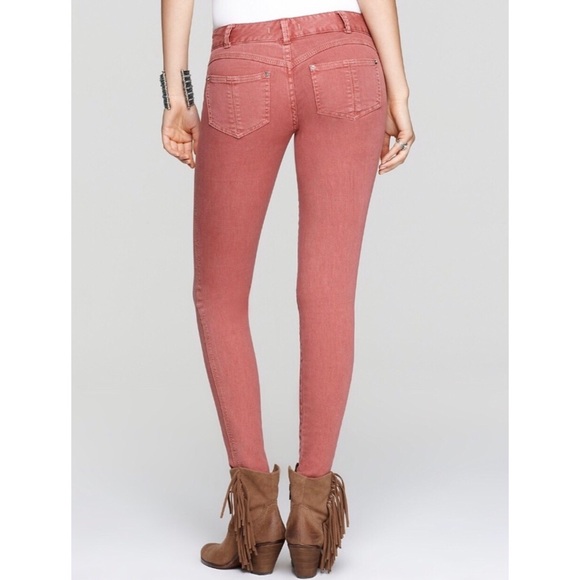 Free People Denim - Free People Millennial Pink Distressed Skinny Jean